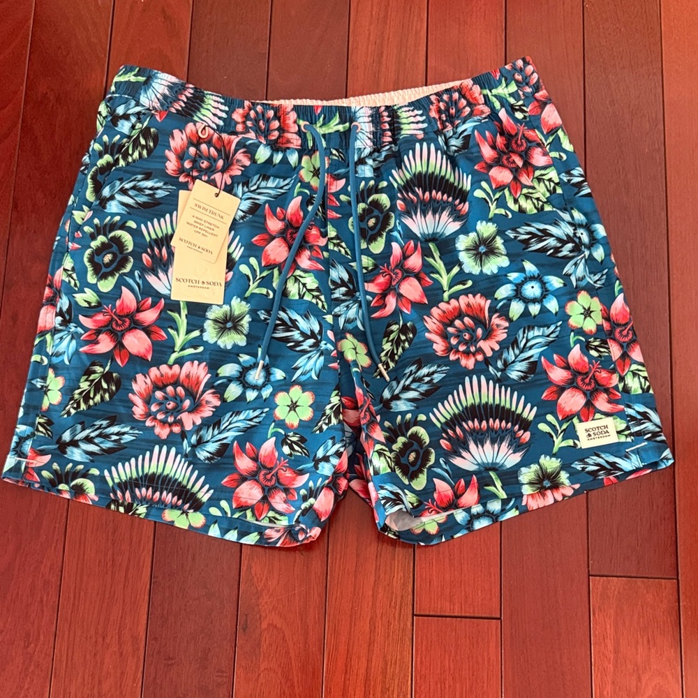 Men's XL Scotch & Soda Floral Swim Shorts